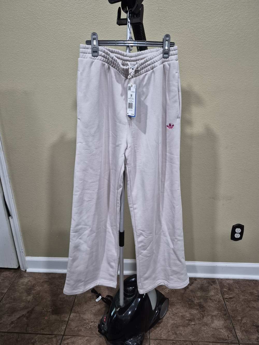 Adidas Women's Wide-leg Sweatpants with Trefoil Logo Size M